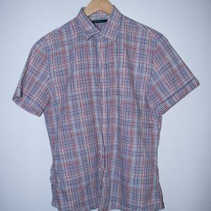 Perry Ellis Men's Dress Shirt Red Plaid  S